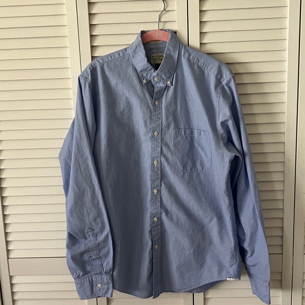 J. Crew Sky Blue Long-Sleeve Button-Down Shirt 100% Cotton